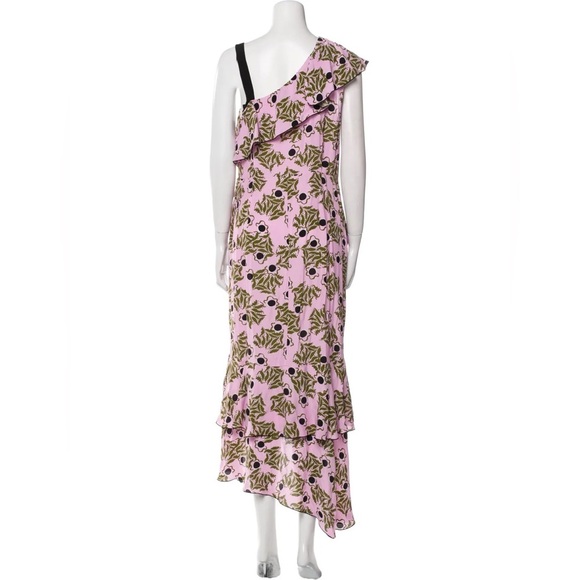 Diane Von Furstenburg pink floral Violetta one shoulder dress - Medium - Picture 8 of 8